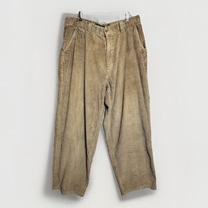 Moffatt Men's Tan Corduroy Pleated Relaxed Fit Pants Size 38x34